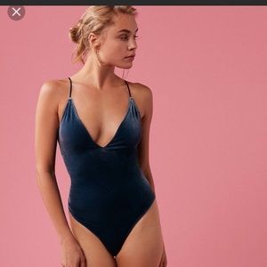 Express velvet bodysuit